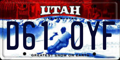 UT license plate D610YF