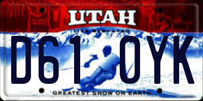 UT license plate D610YK