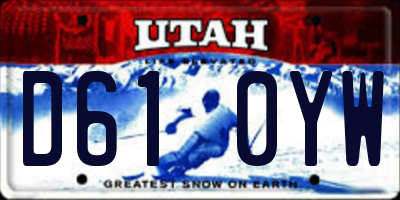 UT license plate D610YW