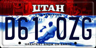 UT license plate D610ZG