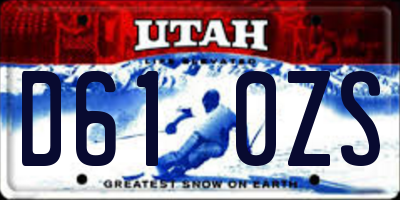 UT license plate D610ZS