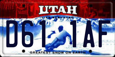 UT license plate D611AF