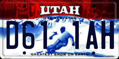 UT license plate D611AH