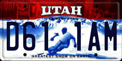 UT license plate D611AM