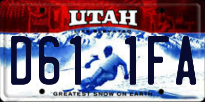 UT license plate D611FA
