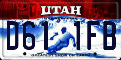 UT license plate D611FB