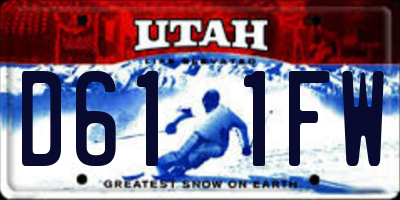 UT license plate D611FW