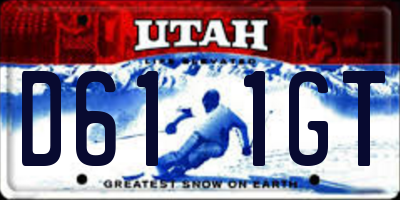 UT license plate D611GT