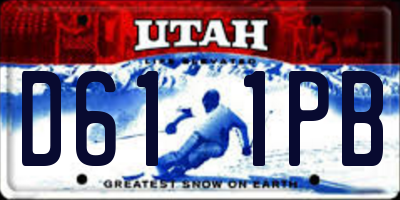 UT license plate D611PB