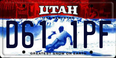 UT license plate D611PF