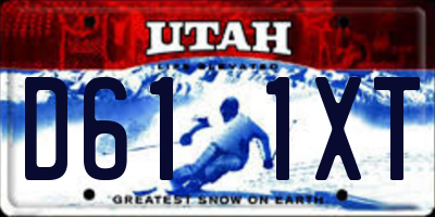 UT license plate D611XT