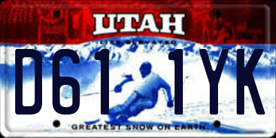UT license plate D611YK