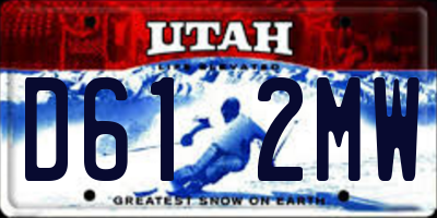 UT license plate D612MW