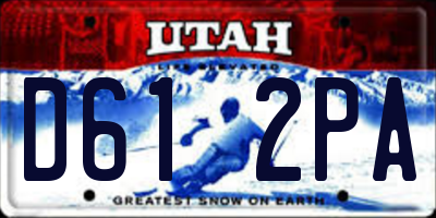 UT license plate D612PA