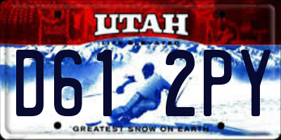 UT license plate D612PY