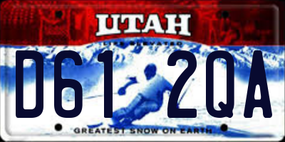 UT license plate D612QA