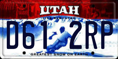 UT license plate D612RP