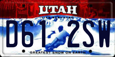 UT license plate D612SW