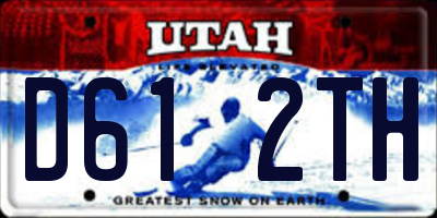 UT license plate D612TH