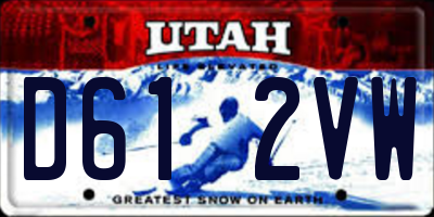 UT license plate D612VW