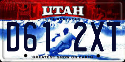 UT license plate D612XT