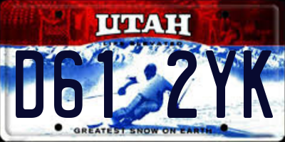 UT license plate D612YK