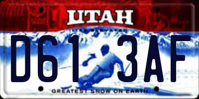 UT license plate D613AF