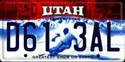 UT license plate D613AL