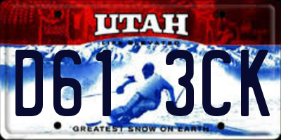 UT license plate D613CK