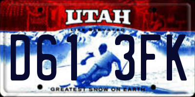 UT license plate D613FK