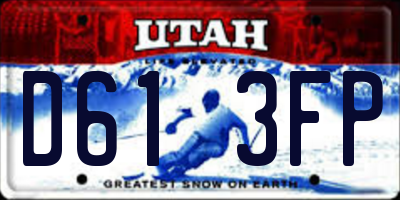 UT license plate D613FP