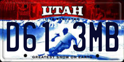 UT license plate D613MB