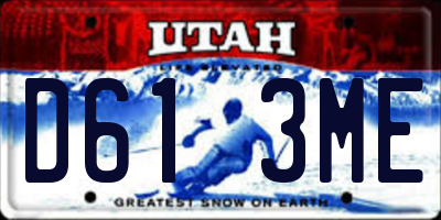 UT license plate D613ME