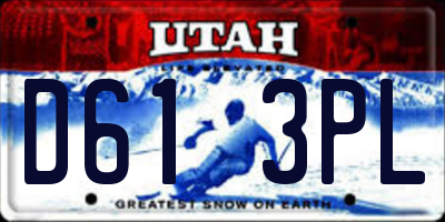 UT license plate D613PL