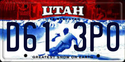 UT license plate D613PO