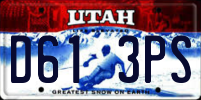 UT license plate D613PS