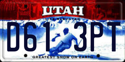 UT license plate D613PT