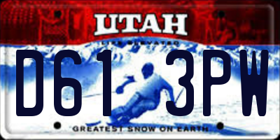 UT license plate D613PW