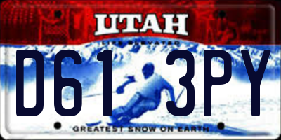 UT license plate D613PY