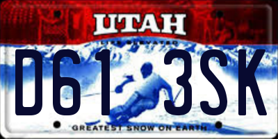 UT license plate D613SK