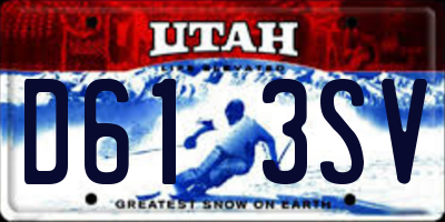 UT license plate D613SV
