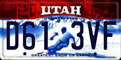UT license plate D613VF