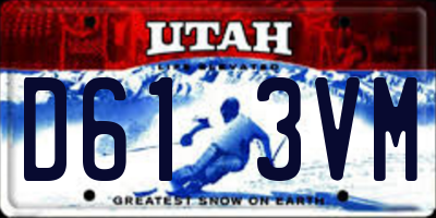 UT license plate D613VM