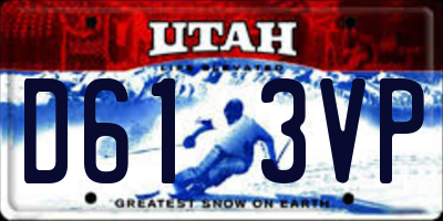UT license plate D613VP