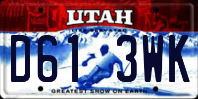 UT license plate D613WK