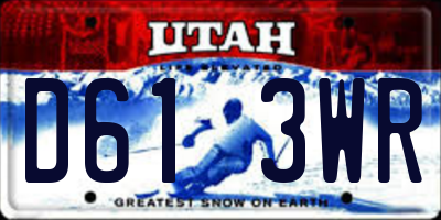 UT license plate D613WR