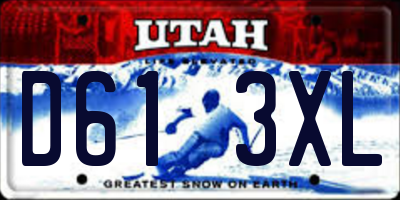 UT license plate D613XL