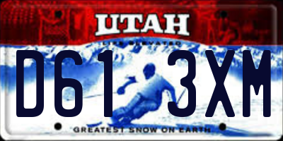 UT license plate D613XM