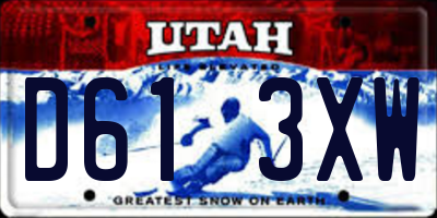 UT license plate D613XW