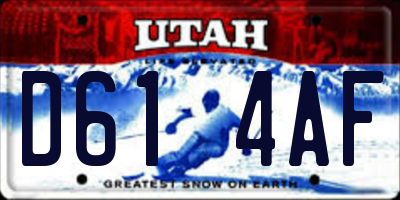UT license plate D614AF